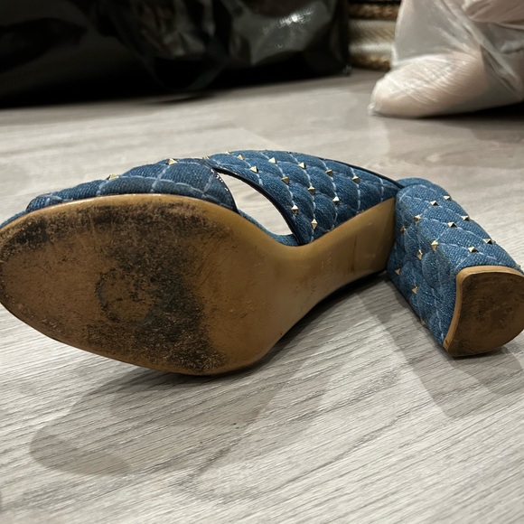 Valentino Rockstud Spike Denim Mule Heel - Picture 9 of 9